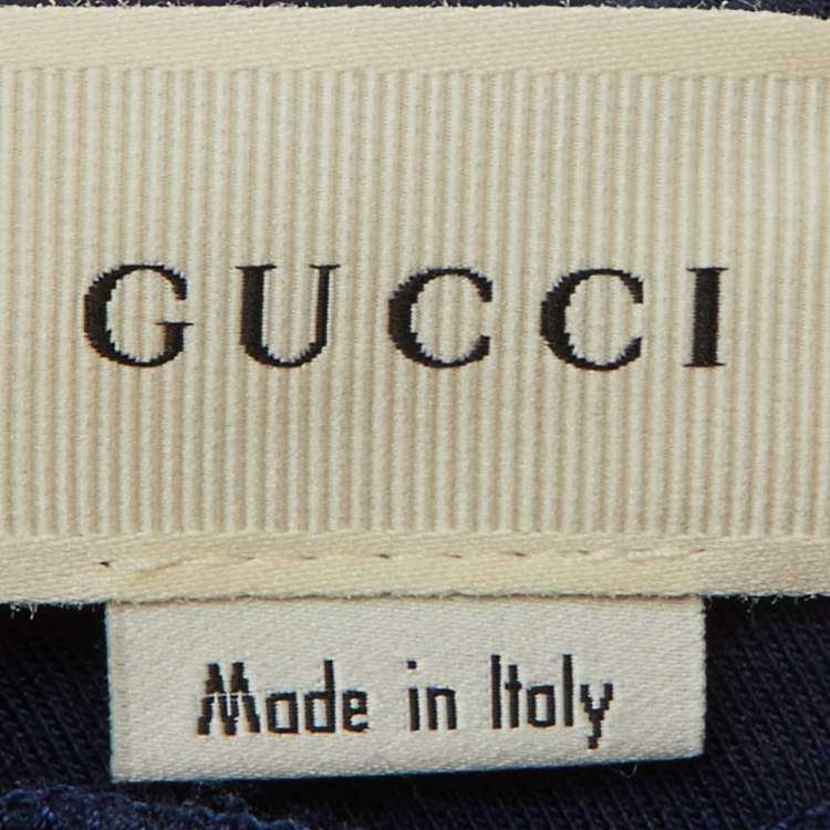 Pre Owned Gucci Kids Red/Navy Blue Jersey Dress Size 12/18 M