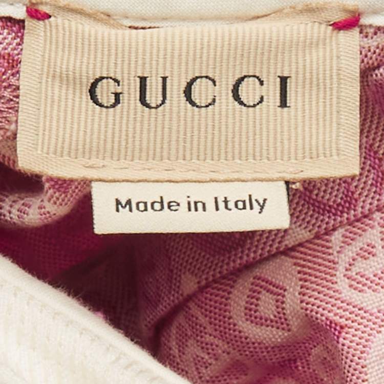 Pre Owned Gucci Kids Pink Monogram Cotton Blend Dress 6/9 Months 