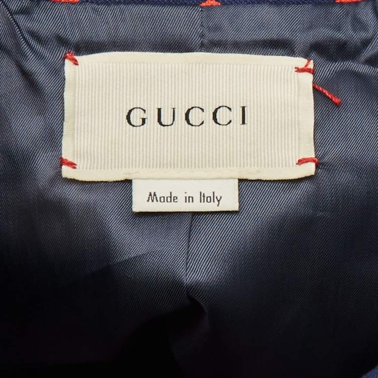 Pre Owned Gucci Kids Navy Blue GG Polka Dot Blazer & Skirt Set 8 Yrs