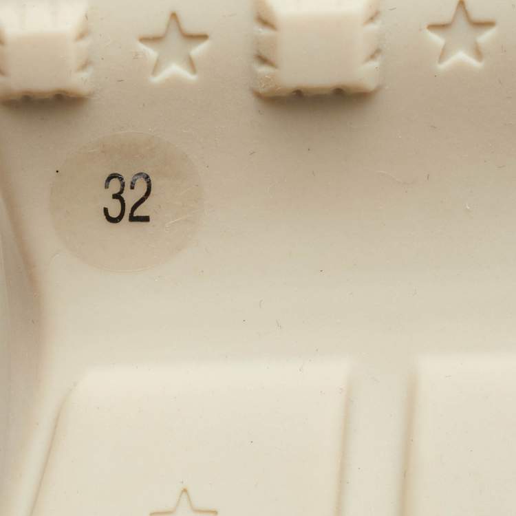 Pre Owned Gucci Cream Leather Rhyton Trainer Sneakers Size 32