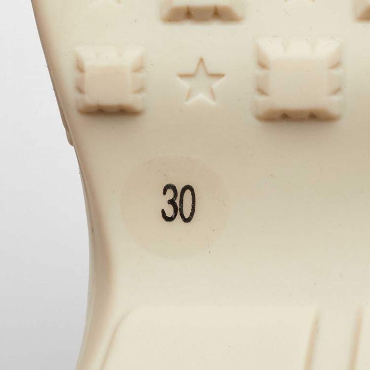 Pre Owned Gucci Cream Leather Kids Rhyton Trainer Sneakers Size 30