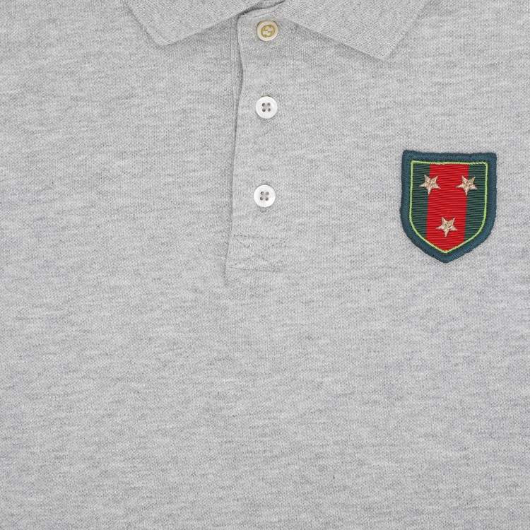 Pre Owned Gucci Grey Collar Jersey Polo T-Shirt 8 Yrs