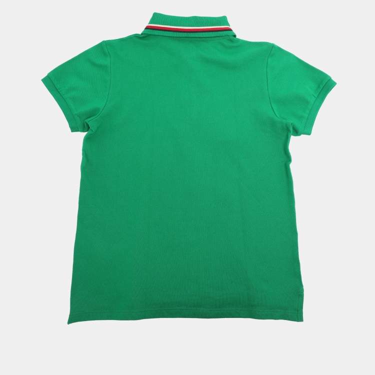 Pre Owned Gucci Green Web Collar Jersey Polo T-Shirt 8 Yrs