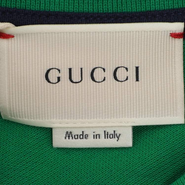 Pre Owned Gucci Green Web Collar Jersey Polo T-Shirt 8 Yrs