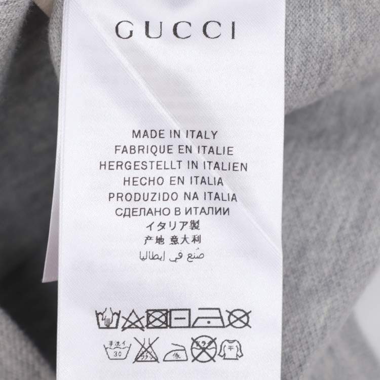 Pre Owned Gucci Grey/Red Web Collar Jersey Polo T-Shirt 8 Yrs