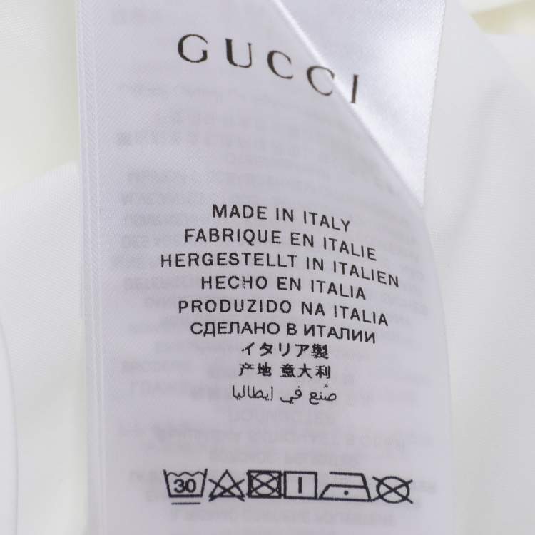 Pre Owned Gucci White Poplin Tiger Embroidered Long Sleeve Shirt 4 Yrs