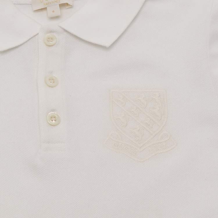 Pre Owned Gucci Kids White/Blue Cotton Polo T-Shirt and Jeans Set 6 Yrs