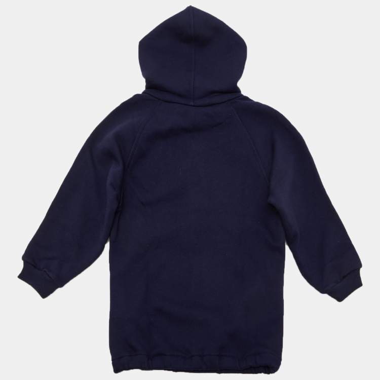 Pre Owned هودي قطن كحلي بخطوط ويب غوتشي للأطفال مقاس 12-18 شهرًا