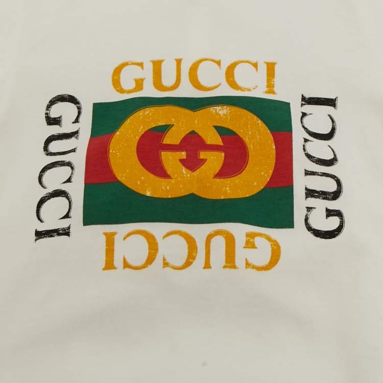 Pre Owned Gucci Kids White Logo Print Cotton Onesie 0-3M