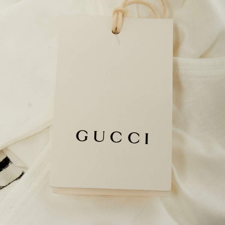 Pre Owned Gucci Kids White Logo Print Cotton Onesie 0-3M