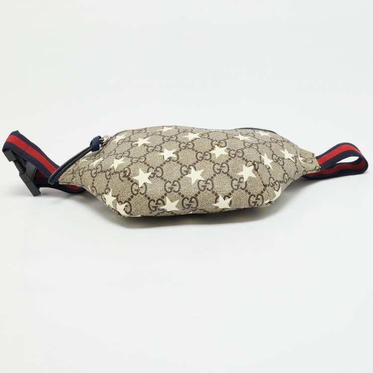 Pre Owned Gucci Beige GG Supreme Star Canvas Belt Bag