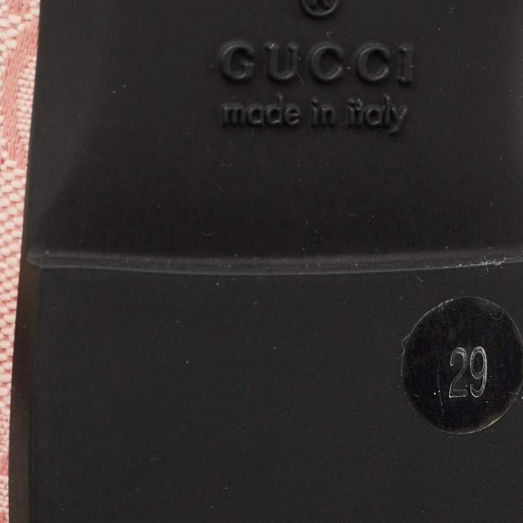 Pre Owned Gucci Pink GG Canvas Double G Ballet Flats Size 29