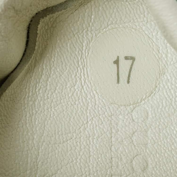 Pre Owned Gucci White Leather Ace Sneakers Size 17 