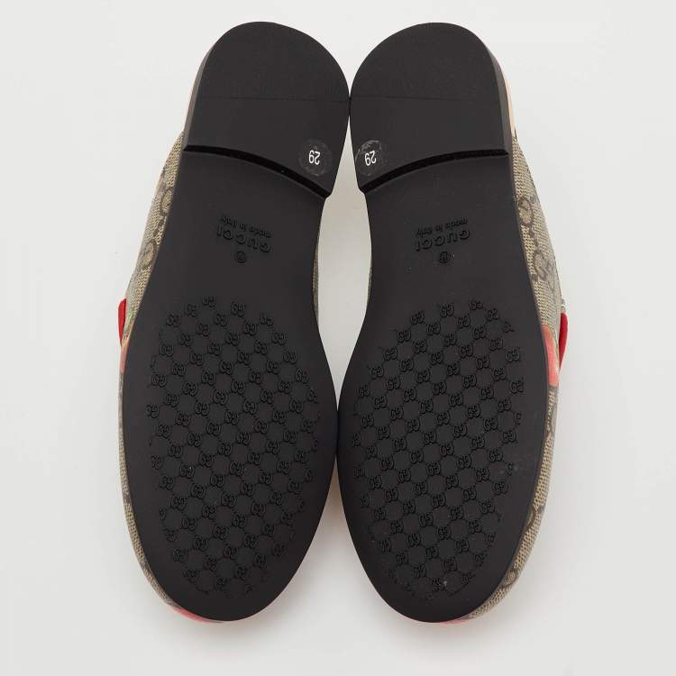 Pre Owned Gucci x Peter Rabbit™ Multicolor GG Supreme Canvas Princetown Slingback Sandals Size 29