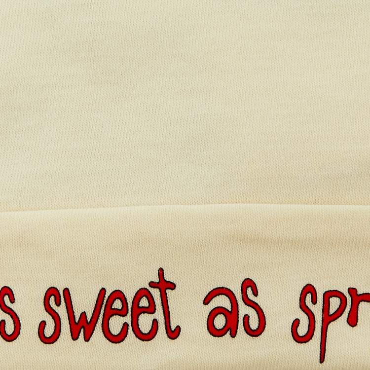 Pre Owned Gucci Cream Logo Print Cotton Beanie L/50