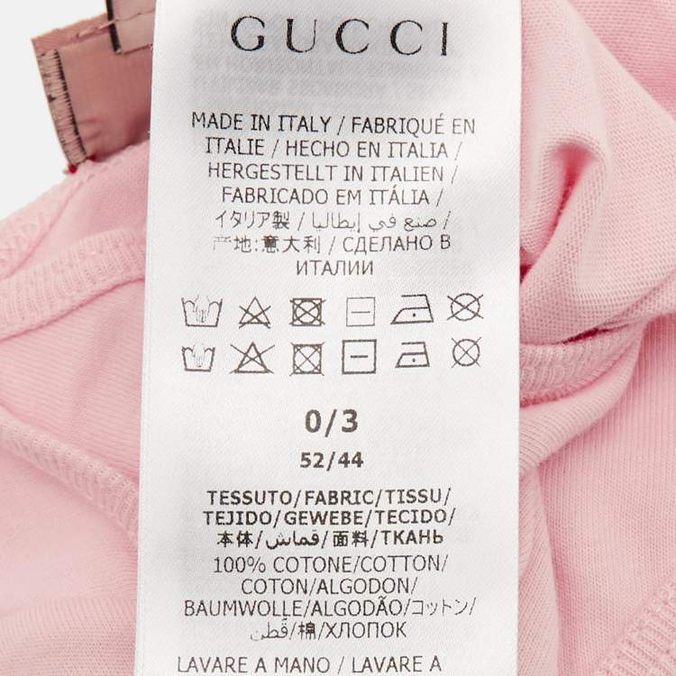 مملوكة مسبقًا Gucci Baby Pink Vintage Logo Print Cotton Set 0/3M