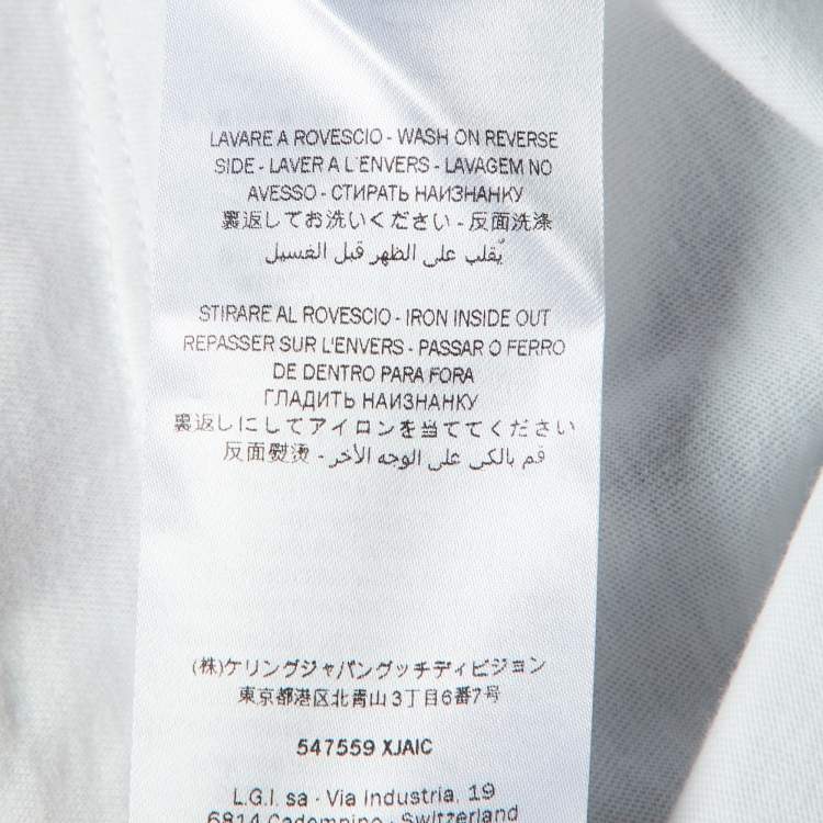 Pre Owned Gucci Kids White Logo Print Cotton T-Shirt 5 Yrs