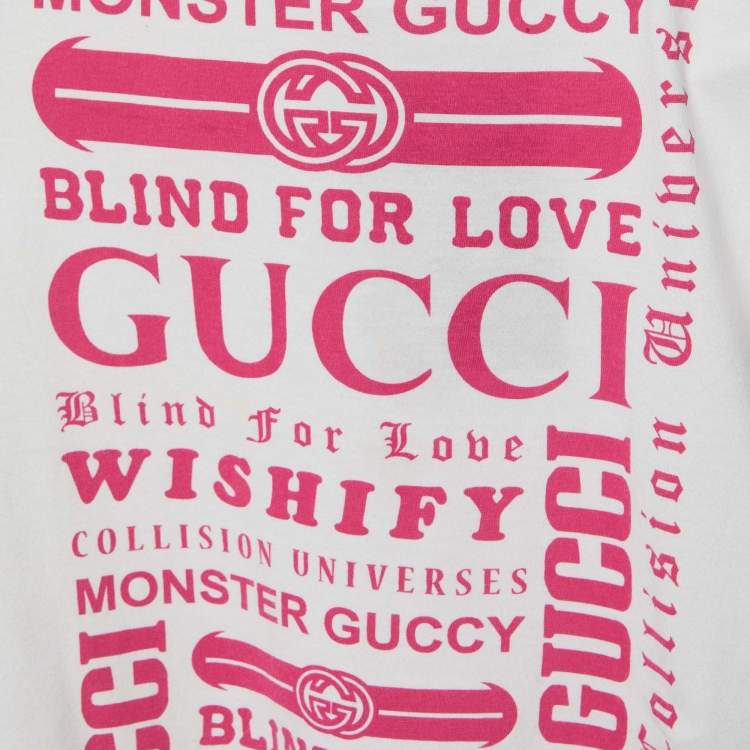 Pre Owned Gucci Kids White Logo Print Cotton T-Shirt 5 Yrs