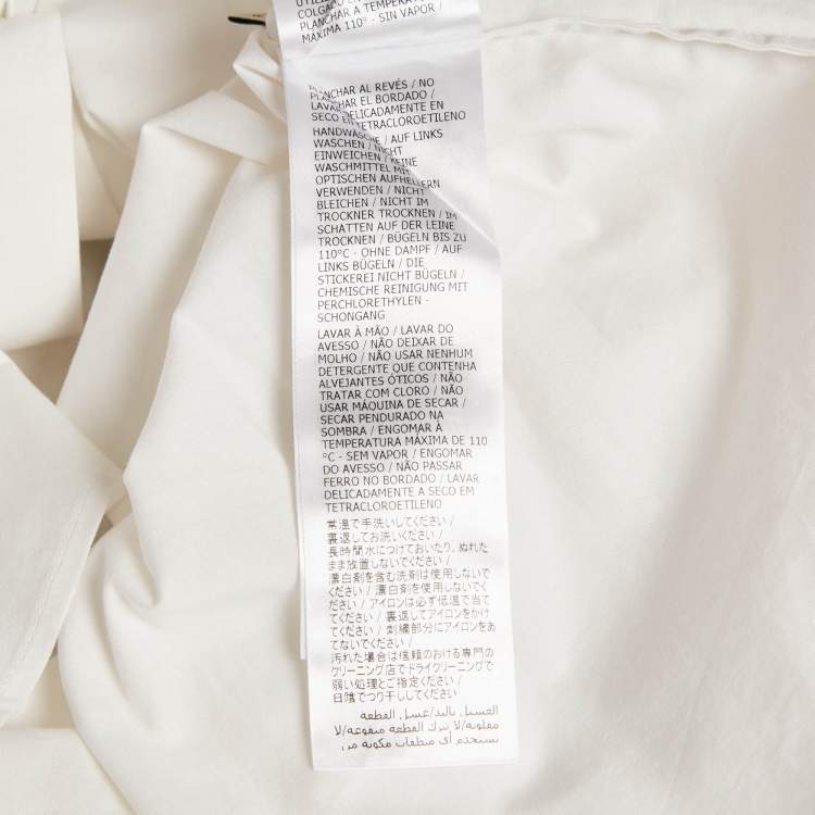 Pre Owned Gucci Kids White Logo Embroidery Cotton Button Front Shirt 8 Yrs