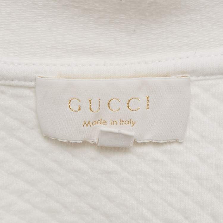 Pre Owned Gucci Kids White Cotton Zip-Up Jacket 8 Yrs 