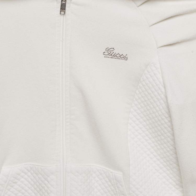 Pre Owned Gucci Kids White Cotton Zip-Up Jacket 8 Yrs 