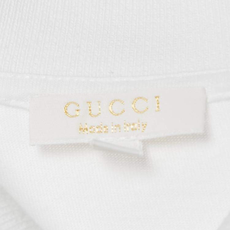 Pre Owned Gucci Kids White Web Collar Jersey Polo T-Shirt 6 Yrs 