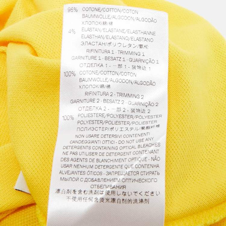 Pre Owned Gucci Kids Yellow Star Web Trim Cotton Pique Polo T-Shirt 4 Yrs