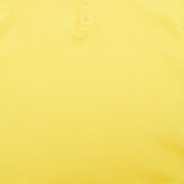 Pre Owned Gucci Kids Yellow Star Web Trim Cotton Pique Polo T-Shirt 4 Yrs