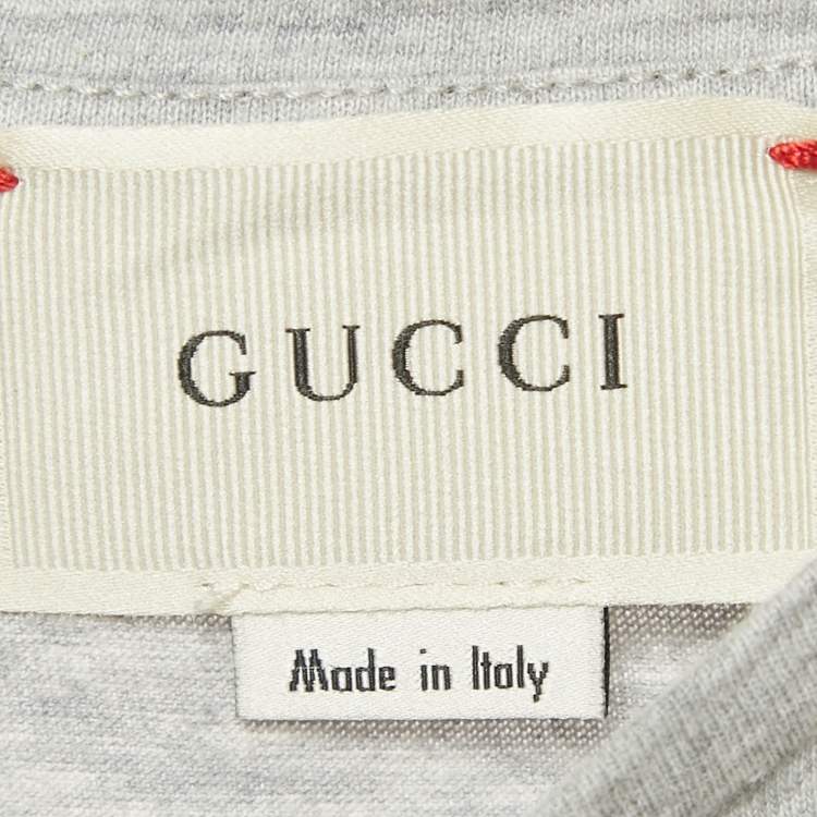 Pre Owned Gucci Kids Grey Blind For Love Print Jersey T-Shirt 6 Yrs