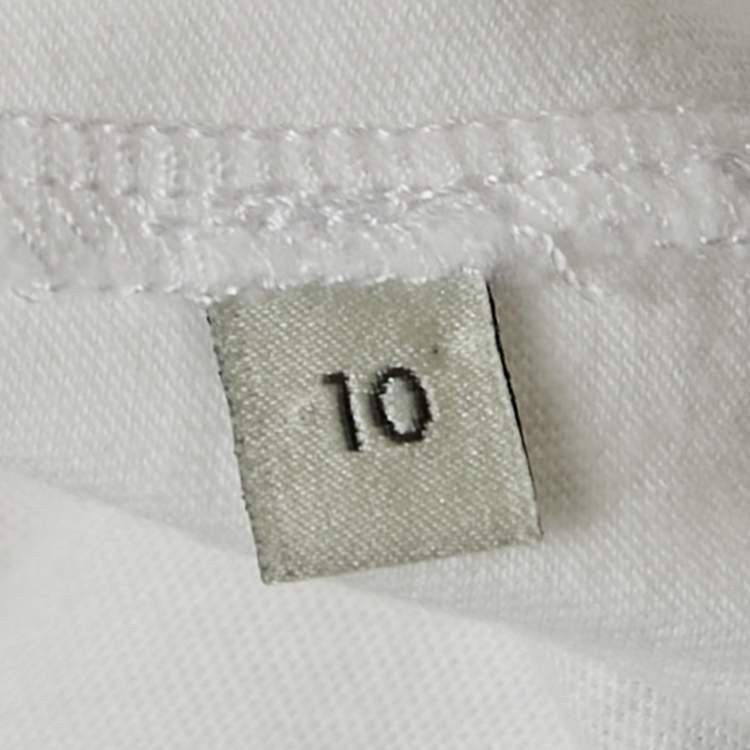 Pre Owned Gucci Kids White Web Trim Sleeve Jersey T-Shirt 10 Yrs