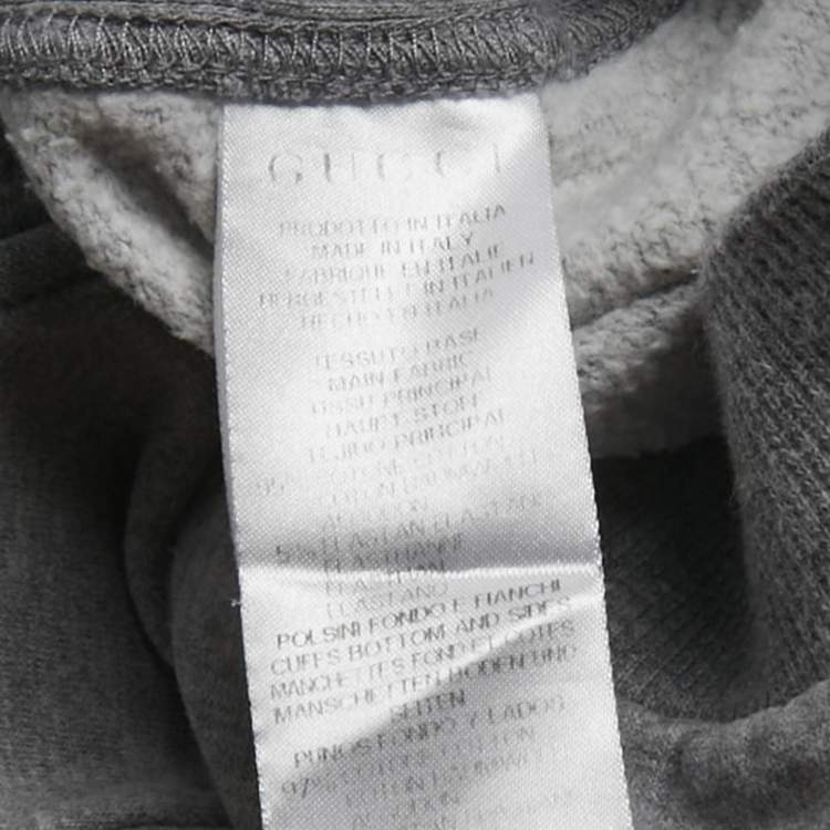 Pre Owned Gucci Kids Grey Cotton Sweatshirt and Pants Set 12/18M