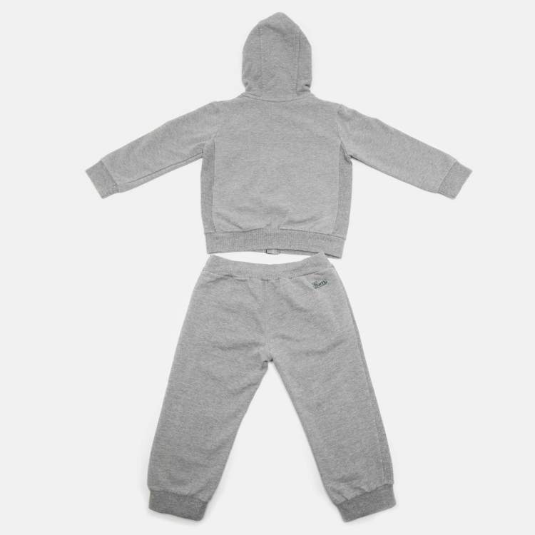 Pre Owned Gucci Kids Grey Cotton Sweatshirt and Pants Set 12/18M