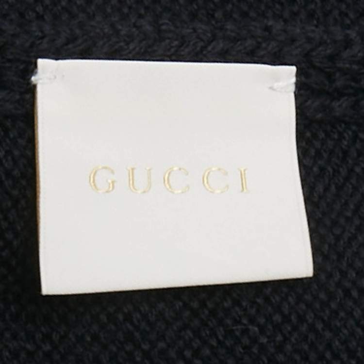 Pre Owned Gucci Kids Navy Blue Striped Wool Knit 3 Piece Set M