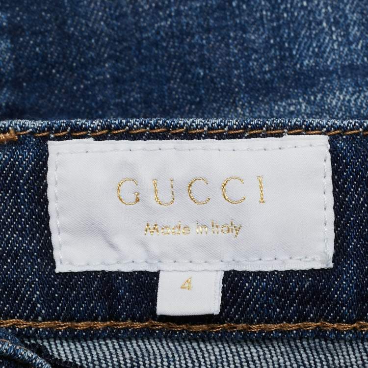 Pre Owned Gucci Kids Blue Denim Jeans 4 Yrs 