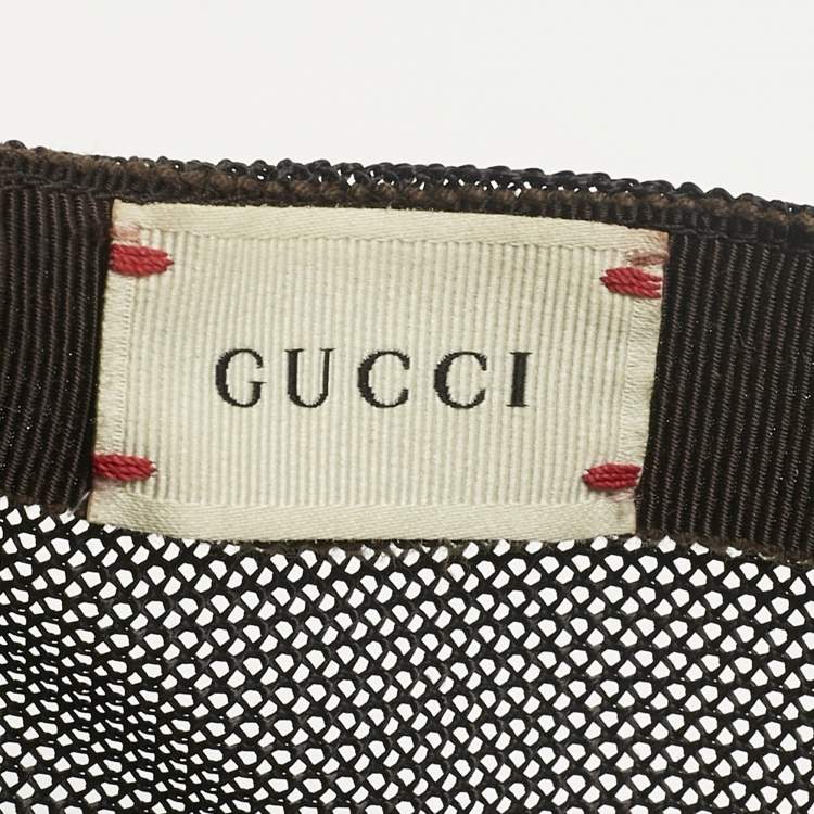 مملوكة مسبقًا Gucci Beige Logo Canvas & Mesh Baseball Cap M