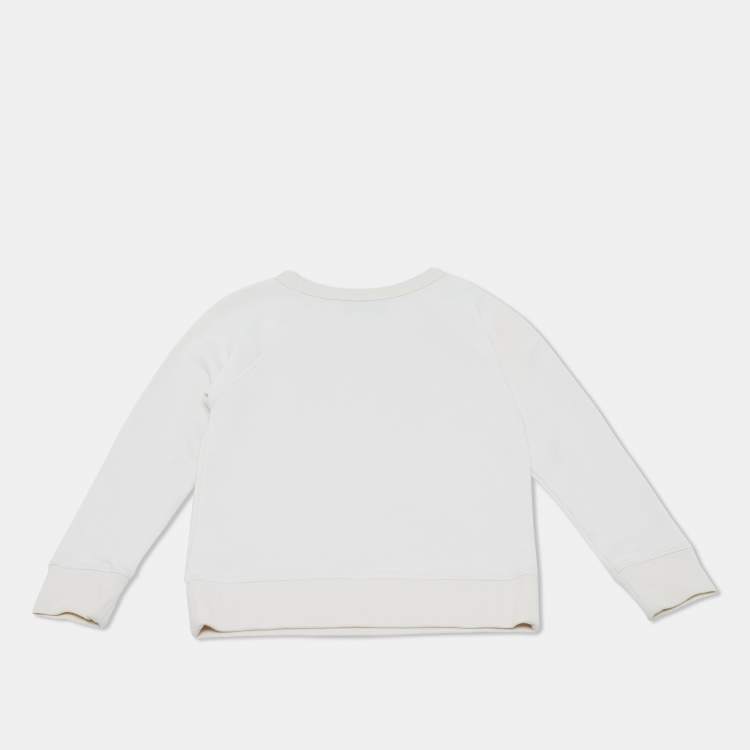 Pre Owned Gucci Kids Cream Logo Print Cotton Sweatshirt 5Y