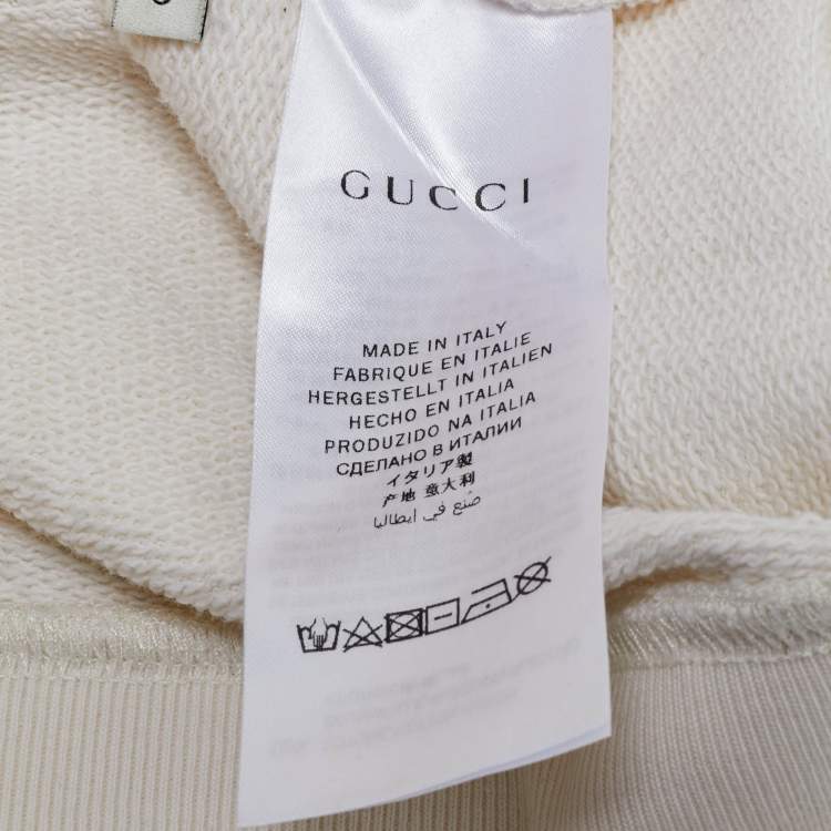 Pre Owned Gucci Kids Cream Logo Print Cotton Sweatshirt 5Y