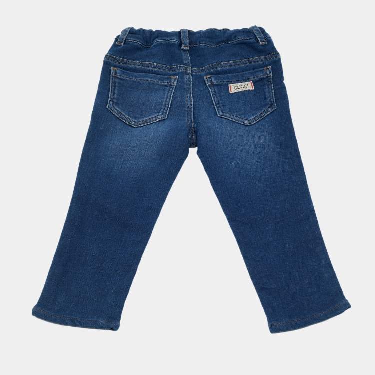 Pre Owned Gucci Kids Blue Denim Jeans 24M