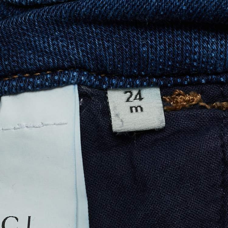 Pre Owned Gucci Kids Blue Denim Jeans 24M