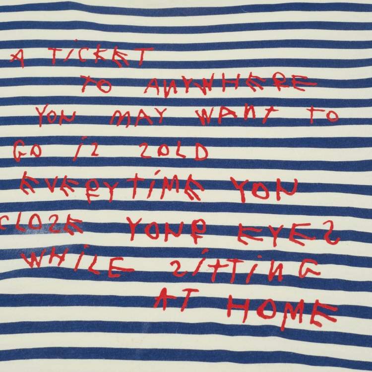 Pre Owned Gucci Kids Striped Jersey T-Shirt 8Yrs 