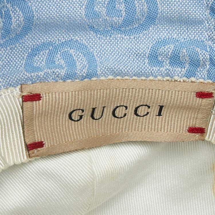 Pre Owned Gucci Kids Blue GG Cotton Canvas Ear Flaps Cap S
