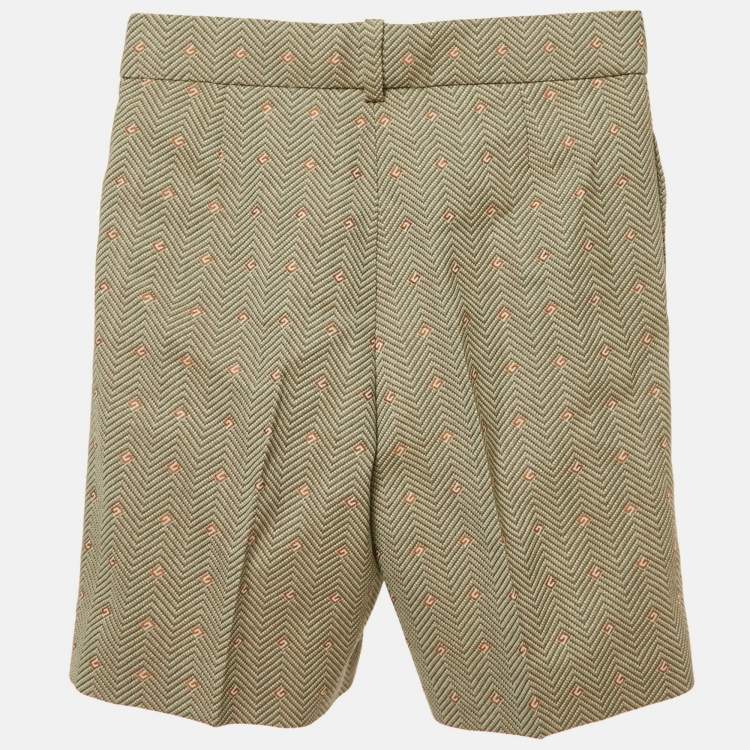 مملوكة مسبقًا Gucci Kids Green G Motif Jacquard Shorts 6 Yrs