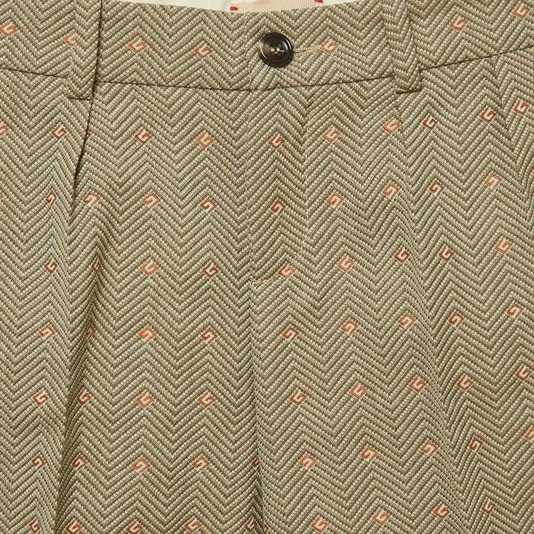 مملوكة مسبقًا Gucci Kids Green G Motif Jacquard Shorts 6 Yrs
