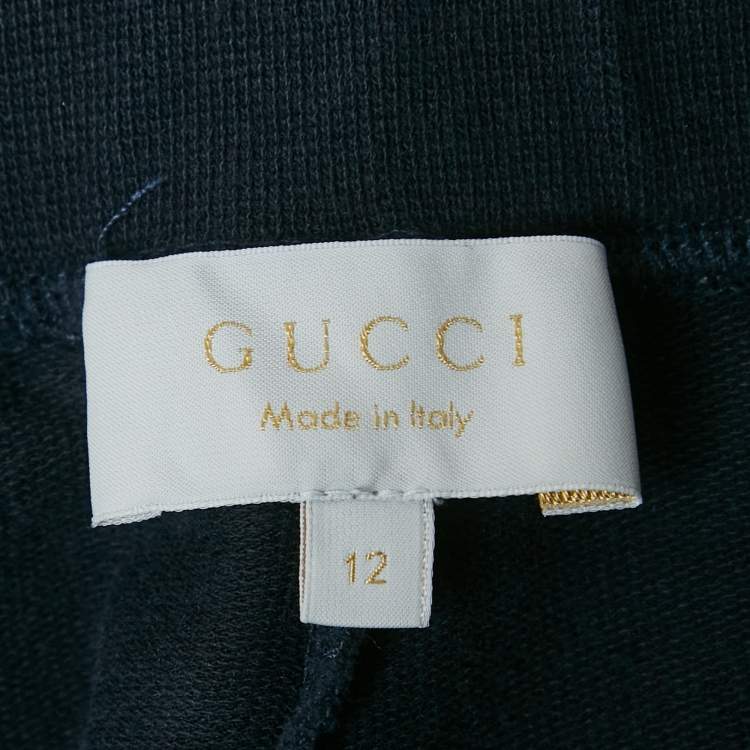 Pre Owned Gucci Kids Blue Jersey Joggers 12Yrs