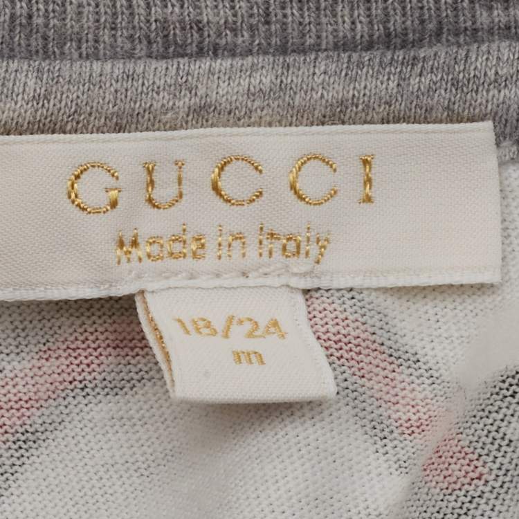 Pre Owned Gucci White Backpack Graphic Print Jersey T-Shirt 18/24 M