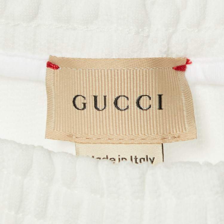 Pre Owned Gucci White GG Embossed Jersey Shorts 12 Yrs