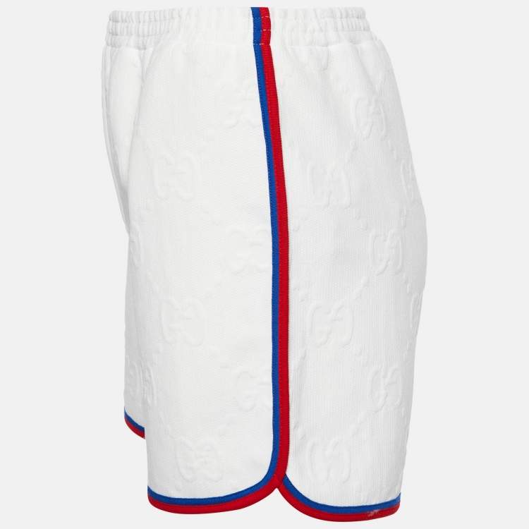 Pre Owned Gucci White GG Embossed Jersey Shorts 12 Yrs