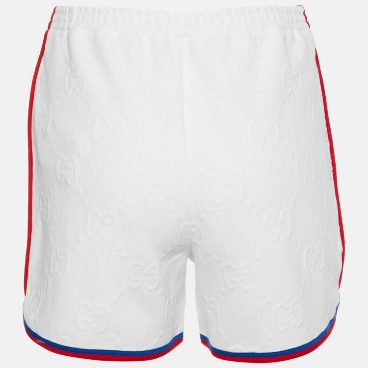Pre Owned Gucci White GG Embossed Jersey Shorts 12 Yrs