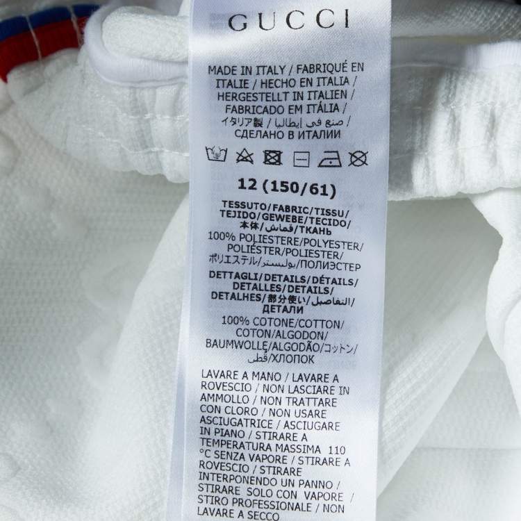 Pre Owned Gucci White GG Embossed Jersey Shorts 12 Yrs