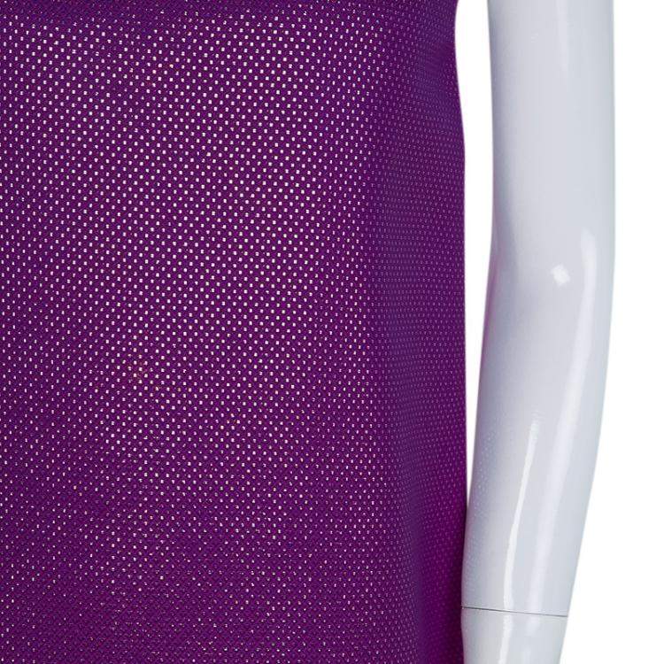 Pre Owned Gucci Purple Brocade Cap Sleeve Dress 8 Yrs